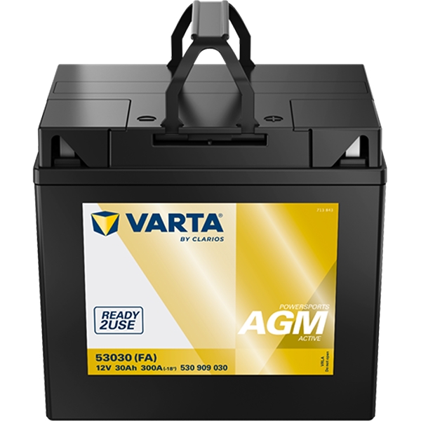 Varta 530 909 030 Powersports AGM Active MC batteri 12 volt 30Ah (+pol til høyre)