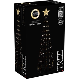 LED Juletre med Fjernkontroll H: 150 cm, Varm Hvit