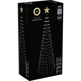 LED Juletre med Fjernkontroll H: 210 cm, Varm Hvit/Multifarget