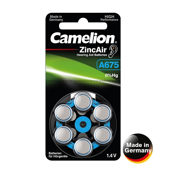 Batteri for høreapparat A675 Camelion