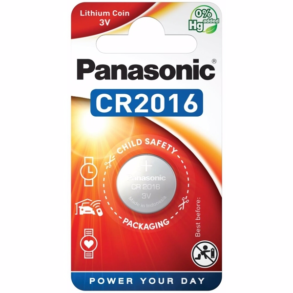 CR2016 Panasonic 3V Lithiumbatteri