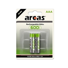 Arcas LR03 / AAA Ladbare batterier 600 mAh (2 stk.)