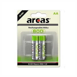 Arcas LR06/AA Ladbare batterier 800 mAh (2 stk.)
