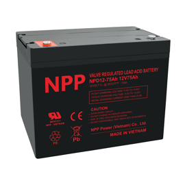 NPP Power Mobilitetsskuter/Kjørestol batteri 12 volt 75Ah