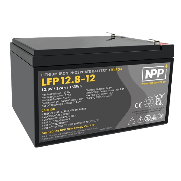 NPP Power Lithiumbatteri 12V/12Ah (parallell + seriekobling)