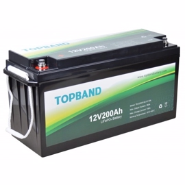 Topband Lithium batteri 12volt 200Ah (Kan kobles på 48V)
