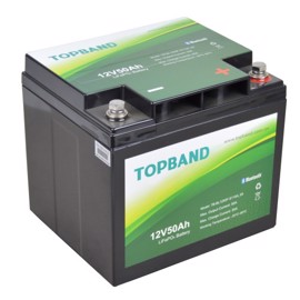 Topband Lithium batteri 12volt 50Ah med app-overvåking