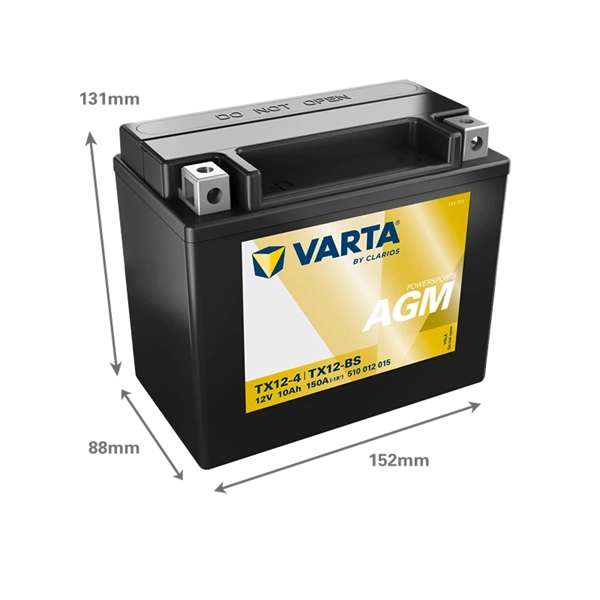 Varta 510 012 009 MC batteri 12 volt 10Ah (+pol til venstre)