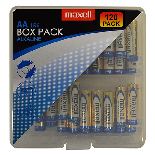 Maxell LR6 / AA Alkaline batterier 120 stk.