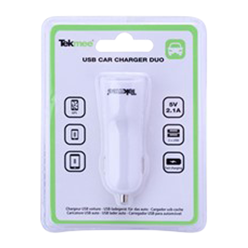 Tekmee 12V USB-lader med 2 uttak 2,1Ah