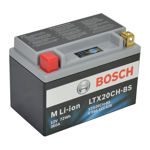 Bosch MC Lithiumbatteri LTX20CH-BS 12volt 6Ah +pol til venstre