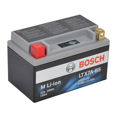 Bosch MC Lithiumbatteri LTX7A-BS 12volt 2,4Ah +pol til venstre