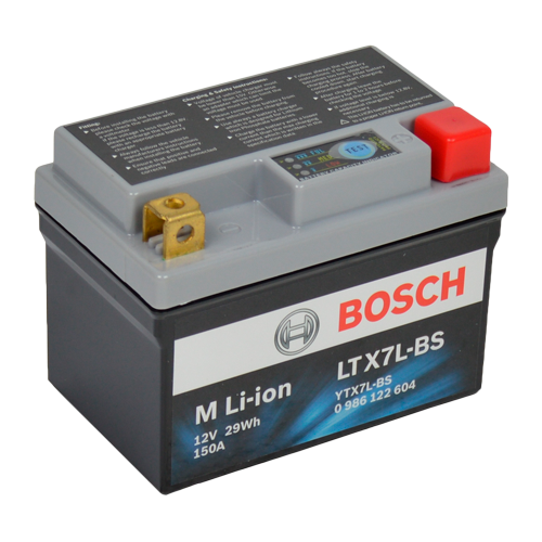 Bosch MC Lithiumbatteri LTX7L-BS 12volt 2,4Ah +pol til høyre