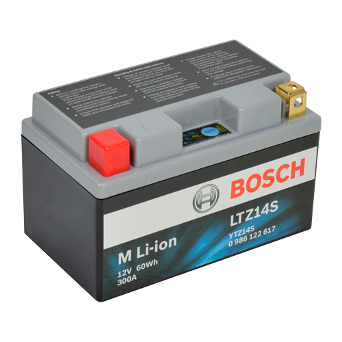 Bosch MC Lithiumbatteri LTZ14S 12volt 5Ah +pol til venstre