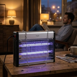 Adler AD 7940 Insektdreper – LED-lampe 9W til 150 m², Sølv/Sort