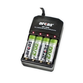 Arcas Batterilader med 4 stk. 2700 mah AA Batterier