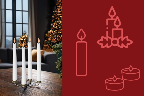 LED stearinlys til jul og vinterhygge