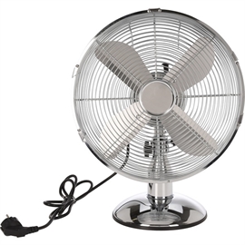 Bordvifte med horisontal oscillasjon, vifte Ø: 33 cm, kromfarge