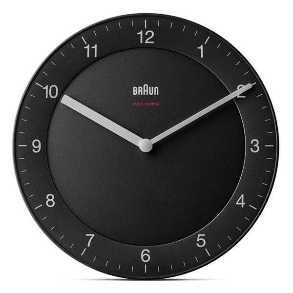 Braun BC06B-DCF Radiostyrt analog veggklokke 20 cm, svart