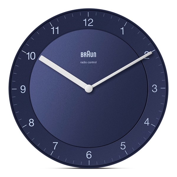 Braun BC06BL-DCF Radiostyrt analog veggklokke 20 cm, blå