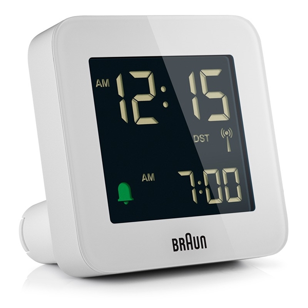 Braun BC09W-DCF Radiostyrt digital vekkerklokke, hvit