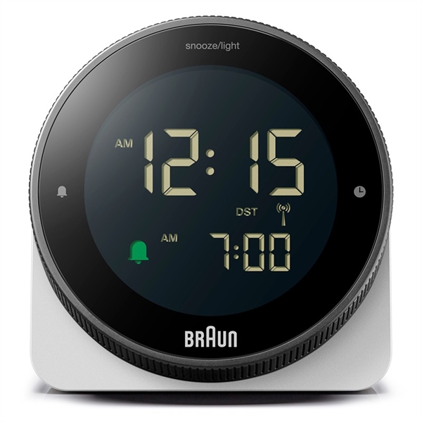 Braun BC24W-DCF radiostyrt digital vekkerklokke, hvit