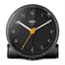 Braun BC01B analog vekkerklokke med lys og snooze, svart