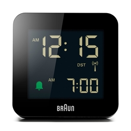Braun BC09B-DCF Radiostyrt digital vekkerklokke, svart