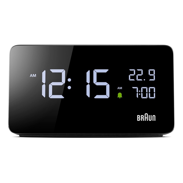 Braun BC20BEU Digital vekkerklokke med USB-porter, svart