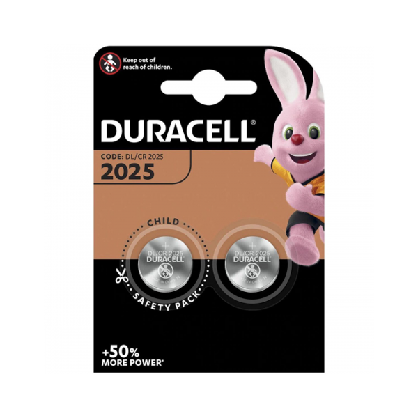 CR2025 Duracell 3V Lithiumbatteri (2-pakke)