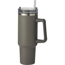 EH Termokrus med lokk, sugerør og håndtak 1200 ml., Grå