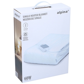 Alpina Elektrisk varmeteppe 150 x 80 cm – 3 varmetrinn, hvit