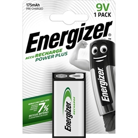 Energizer Oppladbart 9V batteri 175 mAh