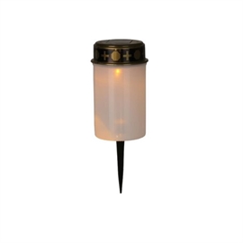 LED solcelle gravlys med spyd H: 12,5 cm, hvit