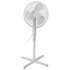 Gulvvifte med horisontal oscillasjon, vifte Ø: 40 cm, hvit