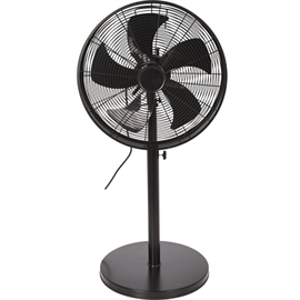 Gulvvifte med horisontal oscillasjon, vifte Ø: 45 cm, justerbar høyde: 120 cm, svart