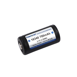 Keeppower 16340 RCR123 3,7 volt Li-Ion batteri 700 mAh med sikkerhetskretsløp