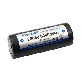 Keeppower 26650 P2660C 3,6 Volt Li-Ion-batteri 6000 mAh med sikkerhetskrets