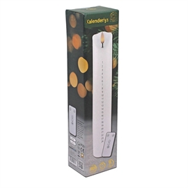 LED Kalenderlys med Tall 1-24 Blokklys 27 cm i Voks, Hvit