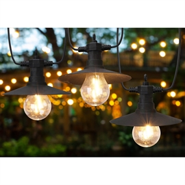 LED Party Lysslynge 2,5 m, 6 LED Filament Pærer med Glatte Skjermer, Varm Hvit