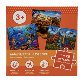 Magnetisk puslespillbok Dyrenes verden 3 x 25 brikker, fra 3 år
