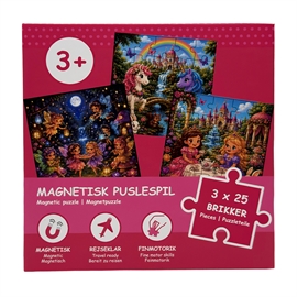 Magnetisk puslespillbok Magiske eventyr 3 x 25 brikker, fra 3 år