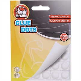 Mr. Glue Glue Dots, dobbeltklebende limprikker, 100 stk.