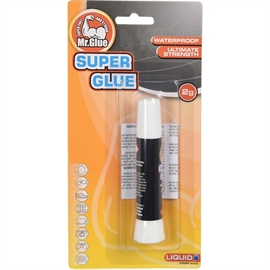 Mr. Glue Superlim Hurtigtørkende og Tynnflytende Sekundlim, 2 g
