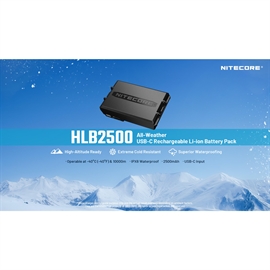 Nitecore HLB2500 2500mAh Li Ion All-Weather Batteri til HA27 UHE og HA29 UHE