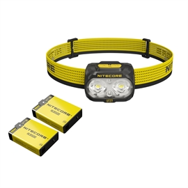 Nitecore UT27 Pro 2025 MCT Svart/Gul Hodelykt - Sett med 1 stk. Ekstra HLB1500 Batteri