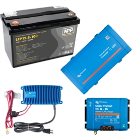 Victron 100Ah Lithium pakkeløsning m. 1200W Inverter