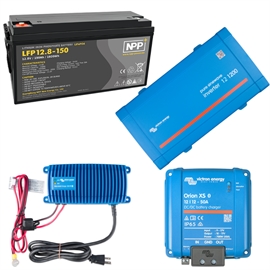 Victron 150Ah Lithium pakkeløsning m. 1200W Inverter