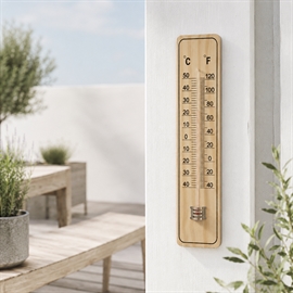 Pro Garden Termometer i Tre – 22,5 cm til Inne og Ute
