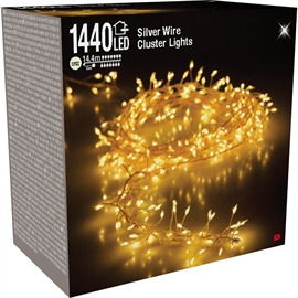 Led Cluster Lysslynge Silverwire 14,4 m 1440 LED, Varm Hvit